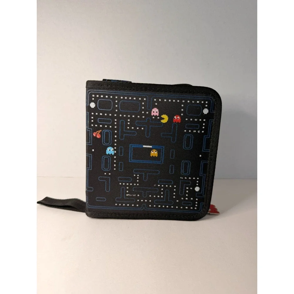 Pac‑Man CD DVD Case Holder Wallet 2005 Namco Retro Arcade Disc Storage w/ Ghost